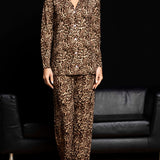 Pigiama donna aperto in viscosa animalier Verde Veronica - VARIANTE UNICA - MA14