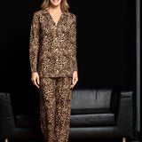 Pigiama donna aperto in viscosa animalier Verde Veronica - VARIANTE UNICA - MA14