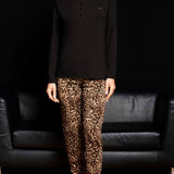 Pigiama donna serafino in viscosa animalier Verde Veronica - VARIANTE UNICA - MA15