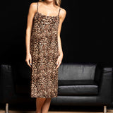 Camicia da notte donna in viscosa animalier Verde Veronica - VARIANTE UNICA - MA21