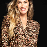 Vestaglia donna in viscosa animalier Verde Veronica - VARIANTE UNICA - MA70