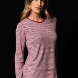 Pigiama donna in viscosa fantasia geometrica Verde Veronica - BORDEAUX - MM12