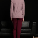 Pigiama donna in viscosa fantasia geometrica Verde Veronica - BORDEAUX - MM12