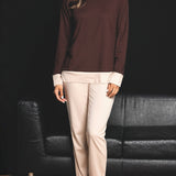 Pigiama donna in caldo cotone Verde Veronica - CACAO/BEIGE - OT12