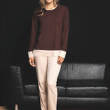 Pigiama donna in caldo cotone Verde Veronica - CACAO/BEIGE - OT12