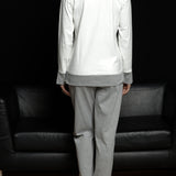 Pigiama donna aperto in caldo cotone Verde Veronica - MILK/GRIGIO MELANGE - OT14