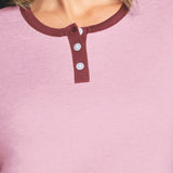Pigiama donna serafino in caldo cotone Verde Veronica - MALVA/BORDEAUX - OT16