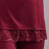 Pigiama donna in viscosa con pizzo Verde Veronica - MELOGRANO - QL12