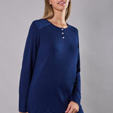 Pigiama donna in viscosa con pizzo Verde Veronica - BLU - QL16