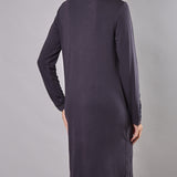 Camicia da notte donna in viscosa con pizzo Verde Veronica - PIOMBO - QL25