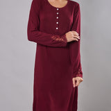 Camicia da notte donna in viscosa con pizzo Verde Veronica - MELOGRANO - QL25