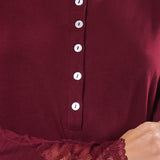 Camicia da notte donna in viscosa con pizzo Verde Veronica - MELOGRANO - QL25