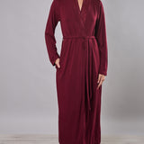Vestaglia donna lunga in viscosa con pizzo Verde Veronica - MELOGRANO - QL70