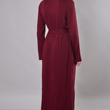 Vestaglia donna lunga in viscosa con pizzo Verde Veronica - MELOGRANO - QL70