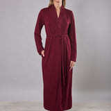 Vestaglia donna lunga in viscosa con pizzo Verde Veronica - MELOGRANO - QL70