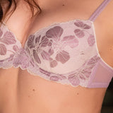 Reggiseno in pizzo floreale con coppe imbottite e ferretto - MALVA - 7712