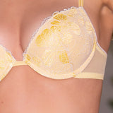 Push-up in pizzo floreale con coppe graduate e ferretto - LIMONE - 7714