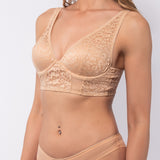 Top in pizzo animalier con coppe graduate e ferretto - SKIN - 7731