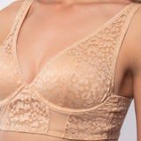 Top in pizzo animalier con coppe graduate e ferretto - SKIN - 7731