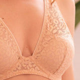 Reggiseno in pizzo animalier con coppe imbottite e ferretto - SKIN - 7732