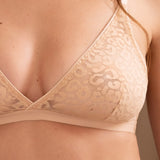 Triangolo in pizzo animalier non imbottito senza ferretto - SKIN - 7736