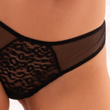 Brasiliana in pizzo animalier - NERO - 7737