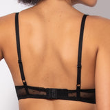 Reggiseno francese con ferretto in pizzo floreale - NERO - 7740