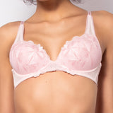 Reggiseno in pizzo floreale con coppe imbottite e ferretto - CIPRIA - 7742