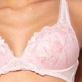 Reggiseno in pizzo floreale con coppe imbottite e ferretto - CIPRIA - 7742
