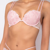 Push-up in pizzo floreale con coppe graduate e ferretto - CIPRIA - 7744