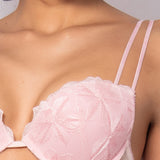 Push-up in pizzo floreale con coppe graduate e ferretto - CIPRIA - 7744
