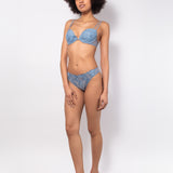 Push-up in pizzo floreale con coppe graduate e ferretto - DENIM - 7744