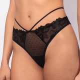 Brasiliana in pizzo floreale - NERO - 7747