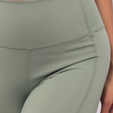 Leggings Akty con cuciture e vita alta doppiata - VERDE MILITARE - AT03