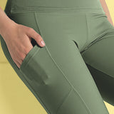 Leggings Akty con tasche - VERDE MILITARE - AT04