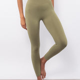 Leggings a mezza costina - VERDE MILITARE - AT05