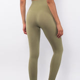 Leggings a mezza costina - VERDE MILITARE - AT05