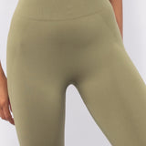 Leggings a mezza costina - VERDE MILITARE - AT05