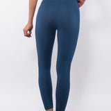 Leggings a mezza costina - BLU - AT05