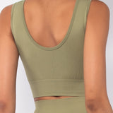 Top Akty  con spalla larga e dettagli a costina - VERDE MILITARE - AT09