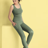Canotta Akty a spalla larga - VERDE MILITARE - AT12