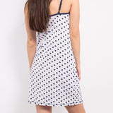 Camicia da Notte in Cotone con Spalline Sottili - BLU - LO21