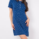 Camicia da Notte Serafino in Viscosa a Manica Corta - BLU - LV24