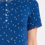 Camicia da Notte Serafino in Viscosa a Manica Corta - BLU - LV24