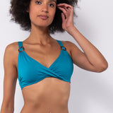 Reggiseno con coppe imbottite senza ferretto - TURCHESE - 8 - TURCHESE - AC56C
