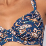 Bikini francese con ferretto e slip con coulisse - BLU - CE5369