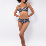 Bikini francese con ferretto e slip con coulisse - BLU - CE5369