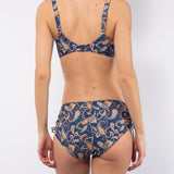 Bikini con coppe imbottite estraibili senza ferretto e slip con coulisse - BLU - CE5469
