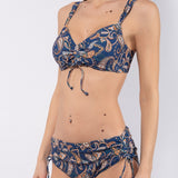 Bikini con coppe imbottite estraibili senza ferretto e slip con coulisse - BLU - CE5469