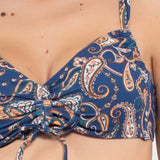 Bikini con coppe imbottite estraibili senza ferretto e slip con coulisse - BLU - CE5469